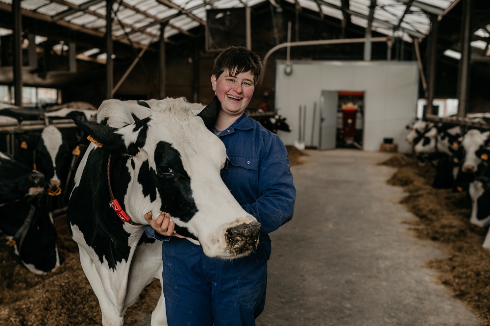 Automatisch melken Mooi systeem voor boer die graag tussen de koeien is