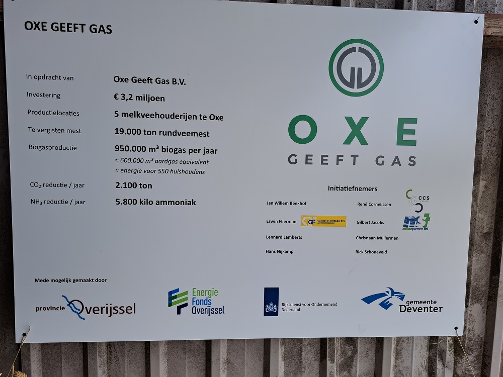 ‘Oxe geeft gas’ in cijfers. Jaarlijks bijna één miljoen kubieke meter biogas. Omgerekend goed voor 550 gezinnen.