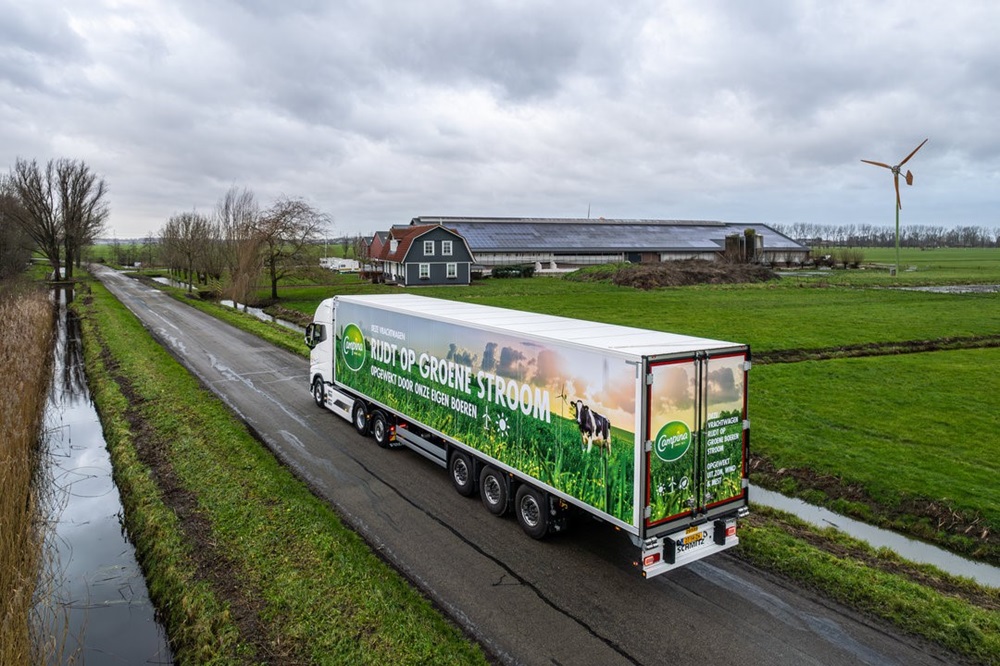 Campina stuurt eerste elektrische vrachtwagen de weg op