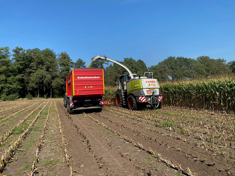Loonbedrijf De Weer uit Bornerbroek voerde zijn twee
Claas-hakselaars uit met een Kemper ProfiCracker